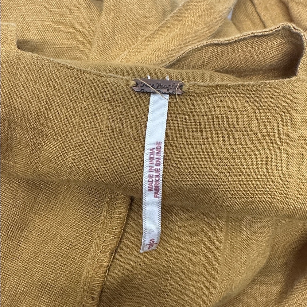 Free People Coladas All Day Linen One Piece Overalls Jumpsuit Sleeveless Small - Picture 7 of 8
